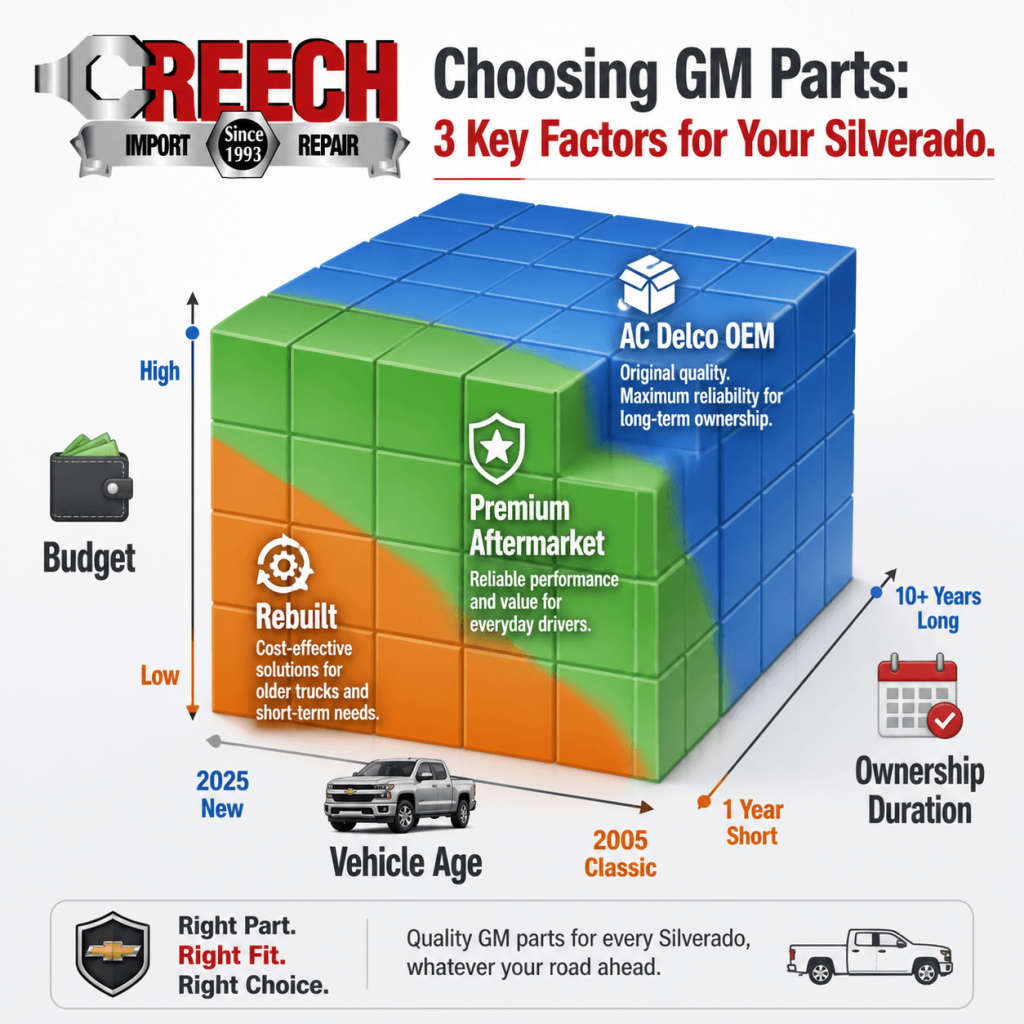 OEM vs aftermarket vs rebuilt parts