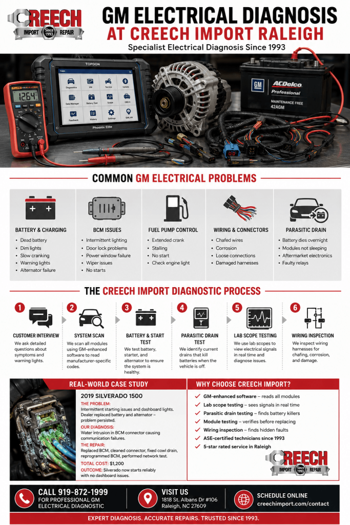 GM electrical diagnosis Raleigh