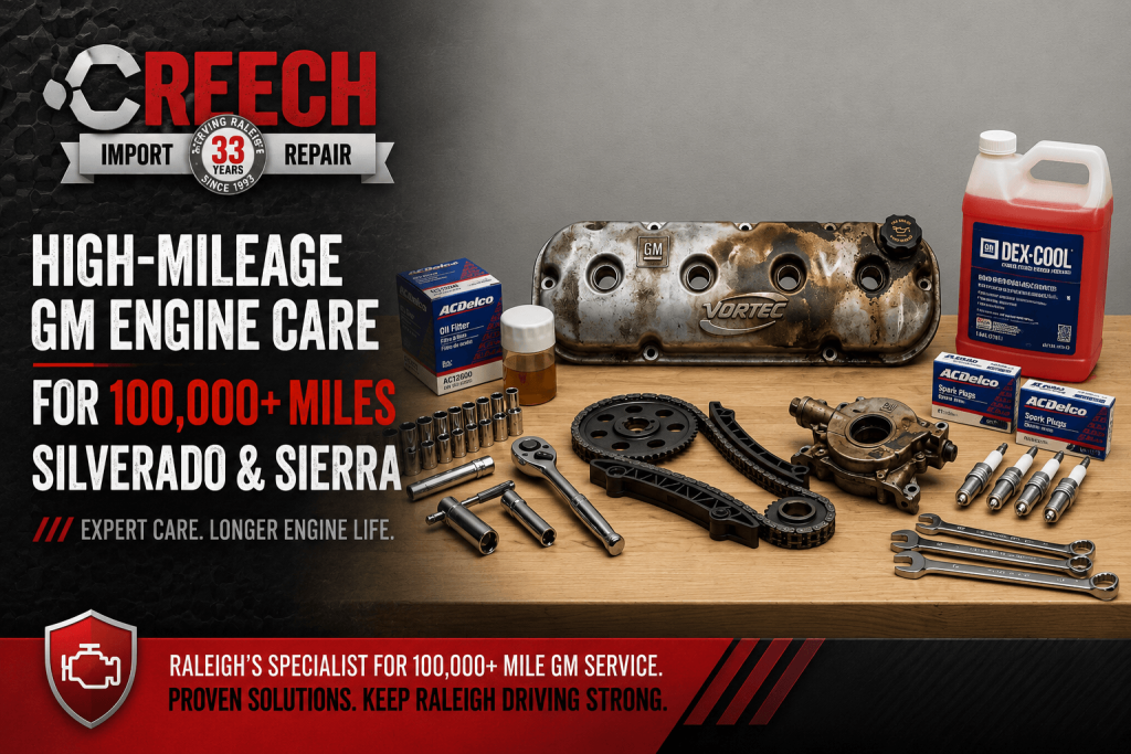 high-mileage GM engine care Raleigh