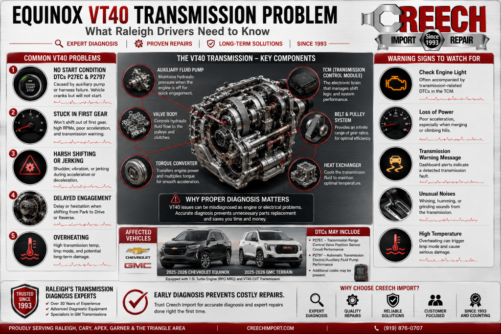 Equinox VT40 transmission problems