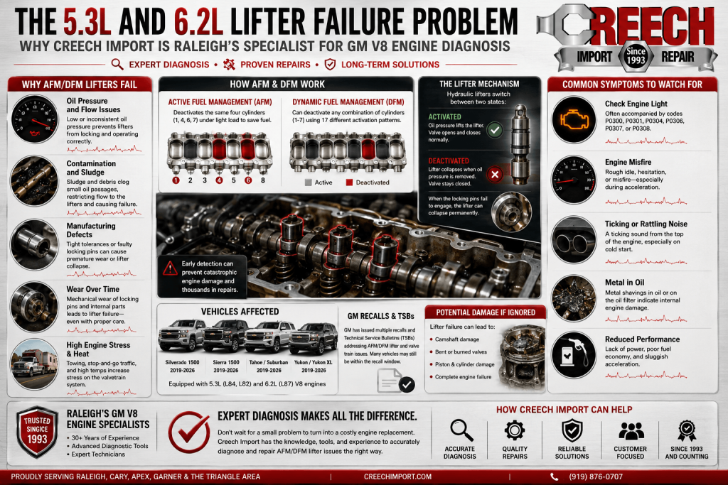 GM lifter failure diagnosis
