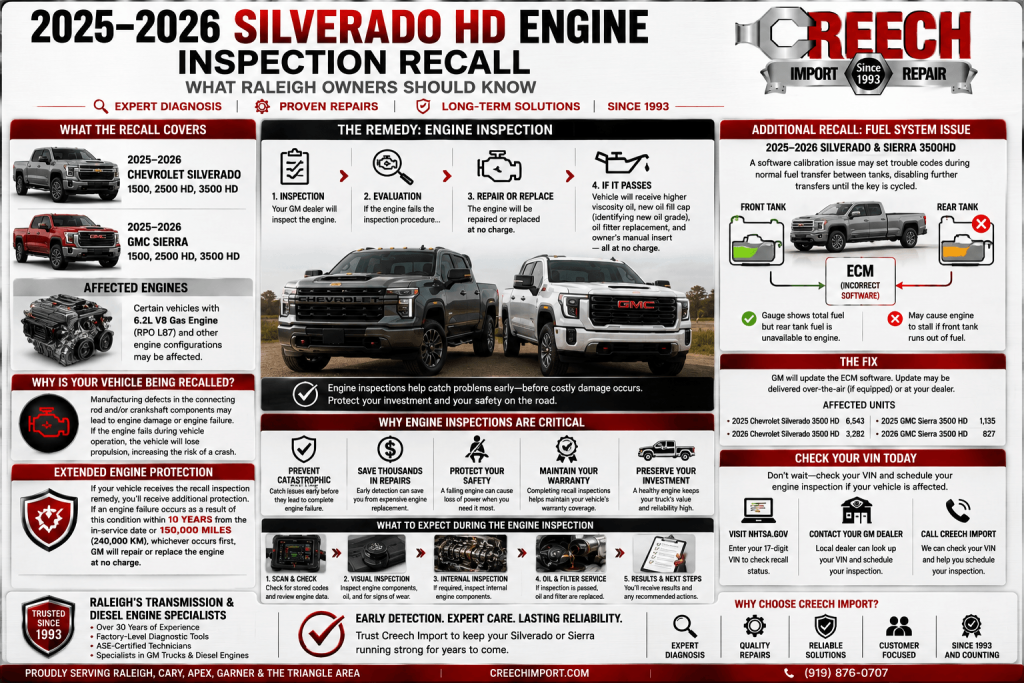 Silverado HD engine inspection recall