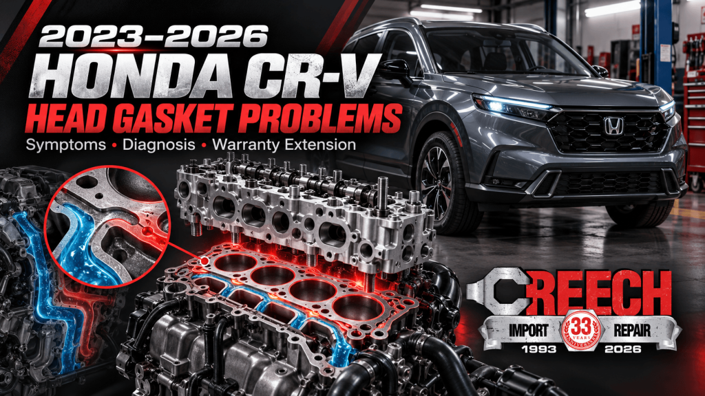 2023–2026 Honda CR-V head gasket problems, symptoms, diagnosis and warranty extension